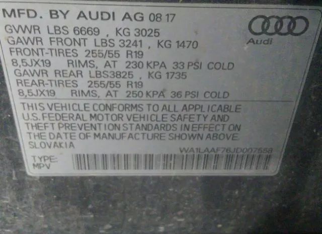 Photo 8 VIN: WA1LAAF76JD007558 - AUDI Q7 