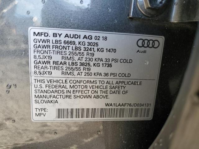 Photo 12 VIN: WA1LAAF76JD034131 - AUDI Q7 PREMIUM 