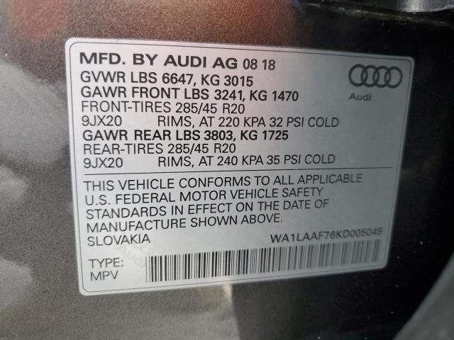 Photo 12 VIN: WA1LAAF76KD005049 - AUDI Q7 PREMIUM 