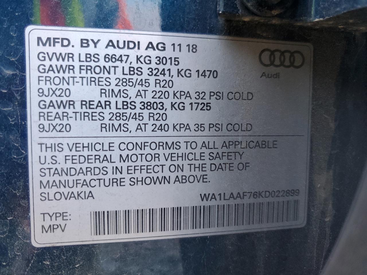 Photo 11 VIN: WA1LAAF76KD022899 - AUDI Q7 