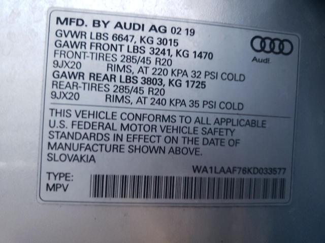 Photo 11 VIN: WA1LAAF76KD033577 - AUDI Q7 PREMIUM 