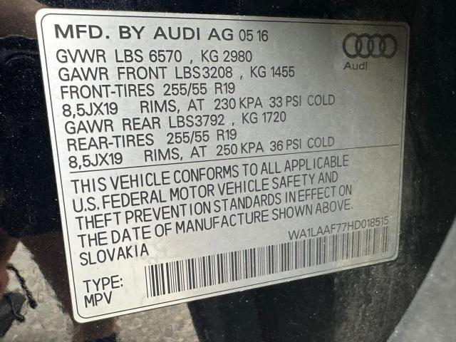 Photo 9 VIN: WA1LAAF77HD018515 - AUDI Q7 PREMIUM 