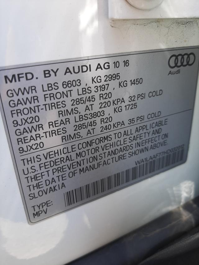 Photo 9 VIN: WA1LAAF77HD032012 - AUDI Q7 