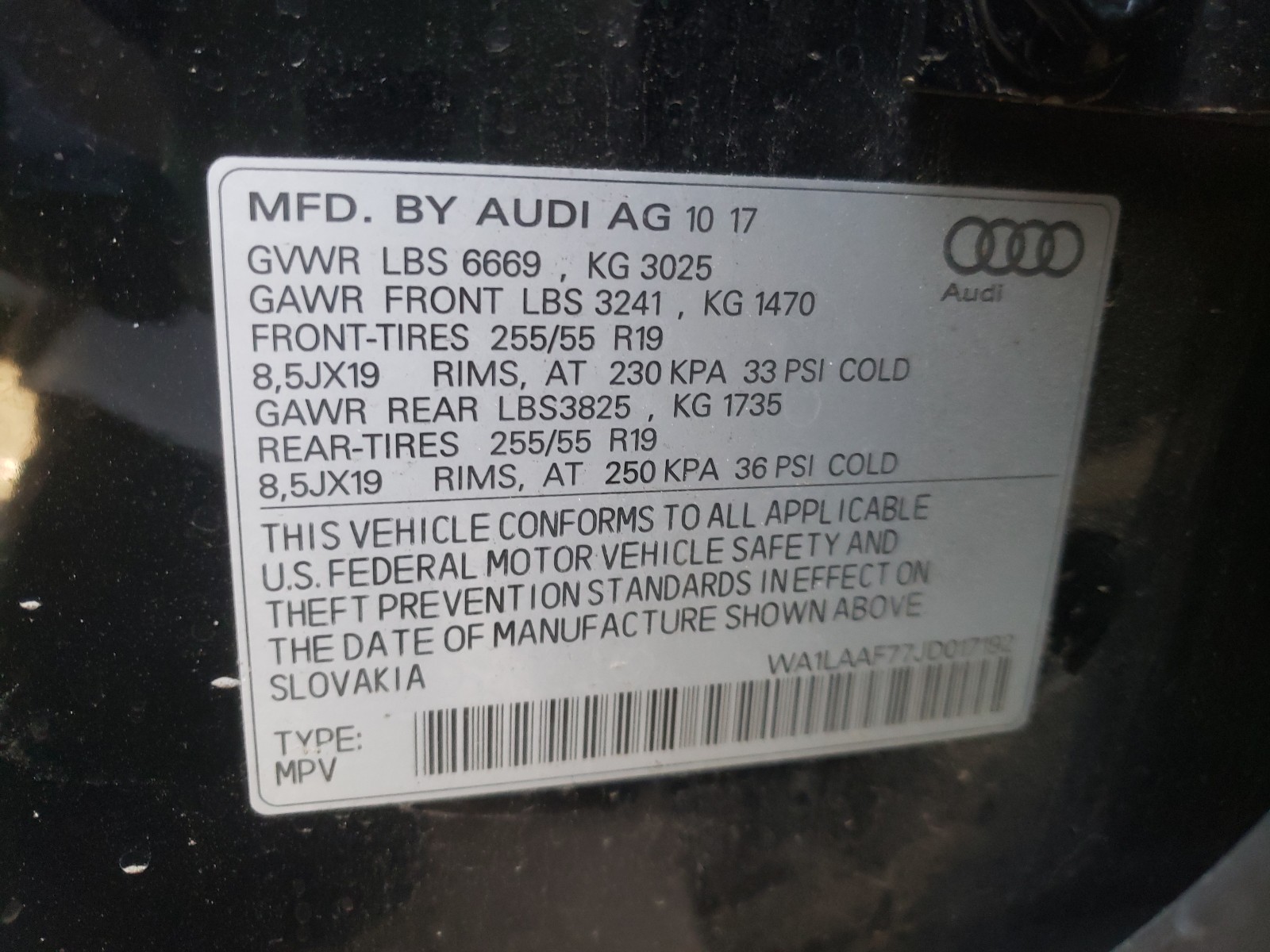 Photo 9 VIN: WA1LAAF77JD017192 - AUDI Q7 