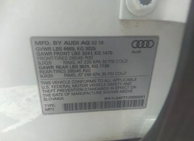 Photo 8 VIN: WA1LAAF77JD033201 - AUDI Q7 