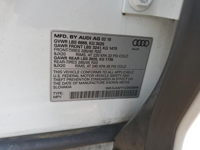 Photo 12 VIN: WA1LAAF77JD033599 - AUDI Q7 PREMIUM 