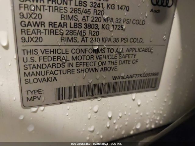 Photo 8 VIN: WA1LAAF77KD002998 - AUDI Q7 