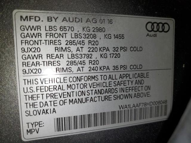 Photo 12 VIN: WA1LAAF78HD006048 - AUDI Q7 PREMIUM 