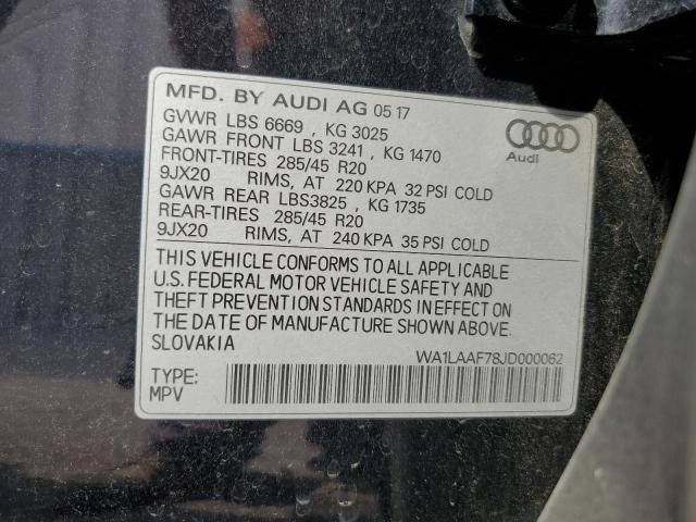 Photo 13 VIN: WA1LAAF78JD000062 - AUDI Q7 PREMIUM 