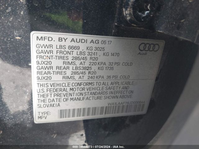 Photo 8 VIN: WA1LAAF78JD000644 - AUDI Q7 