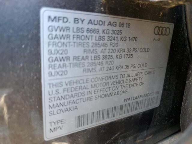 Photo 12 VIN: WA1LAAF78JD051786 - AUDI Q7 PREMIUM 