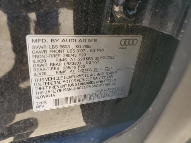 Photo 11 VIN: WA1LAAF79HD022517 - AUDI Q7 PREMIUM 