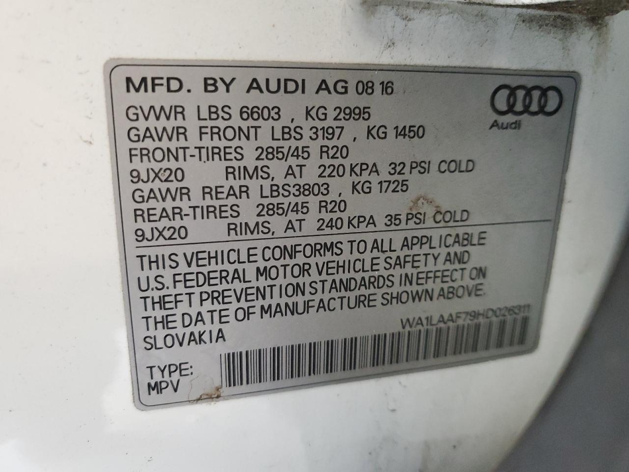 Photo 11 VIN: WA1LAAF79HD026311 - AUDI Q7 