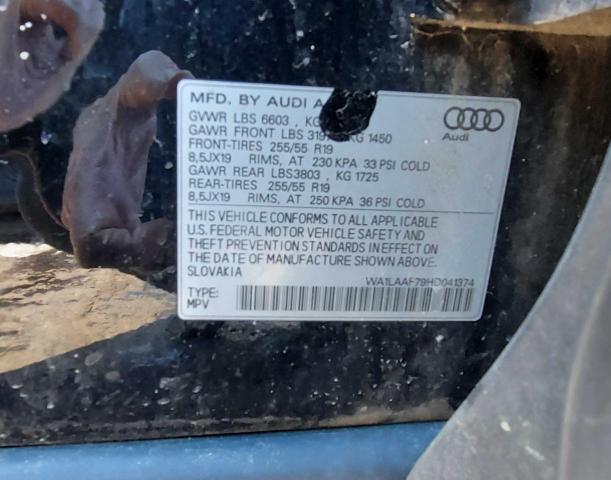 Photo 9 VIN: WA1LAAF79HD041374 - AUDI Q7 PREMIUM 