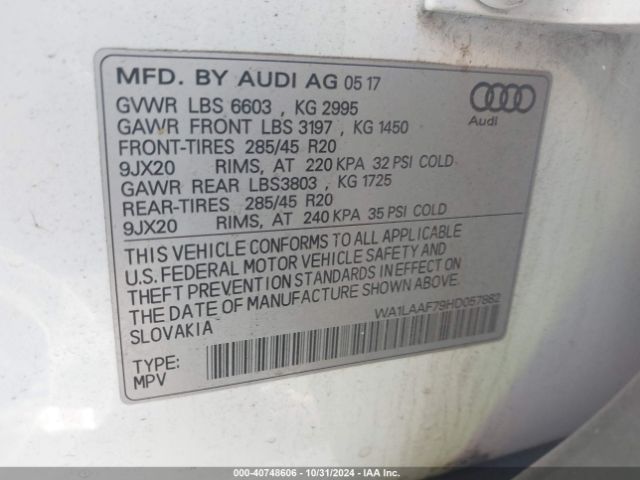 Photo 8 VIN: WA1LAAF79HD057882 - AUDI Q7 