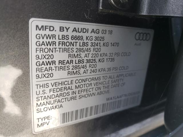 Photo 9 VIN: WA1LAAF79JD036326 - AUDI Q7 PREMIUM 