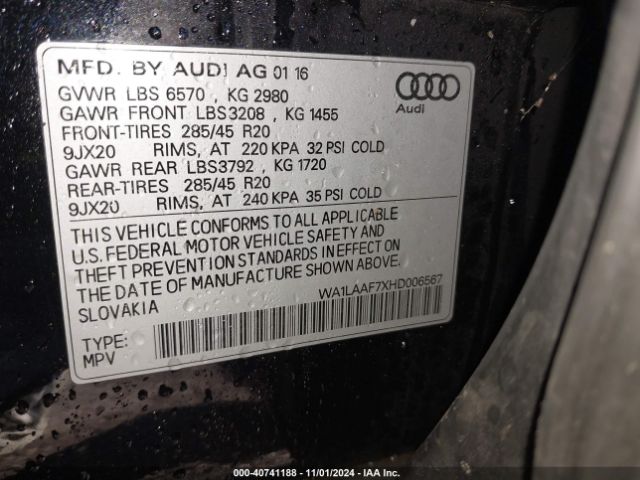 Photo 8 VIN: WA1LAAF7XHD006567 - AUDI Q7 