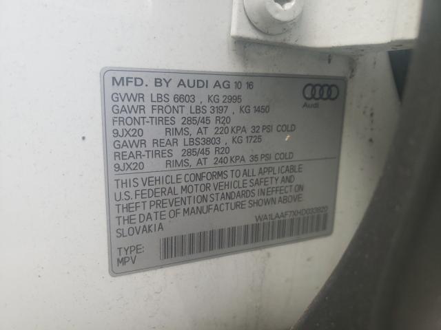 Photo 9 VIN: WA1LAAF7XHD033820 - AUDI Q7 PREMIUM 