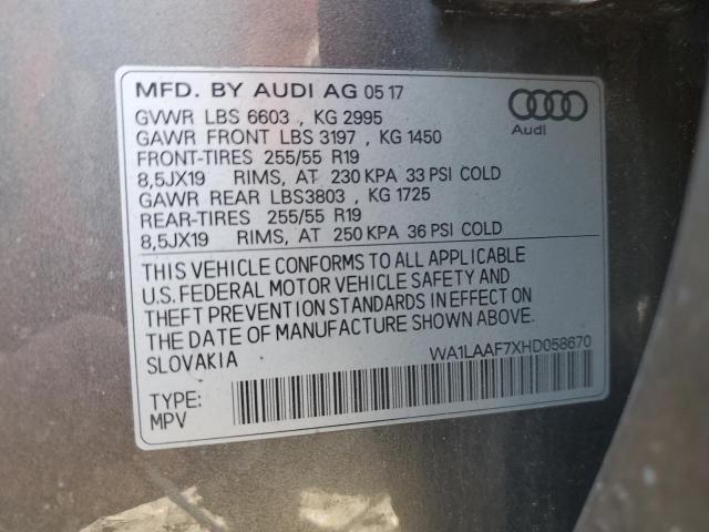 Photo 12 VIN: WA1LAAF7XHD058670 - AUDI Q7 PREMIUM 