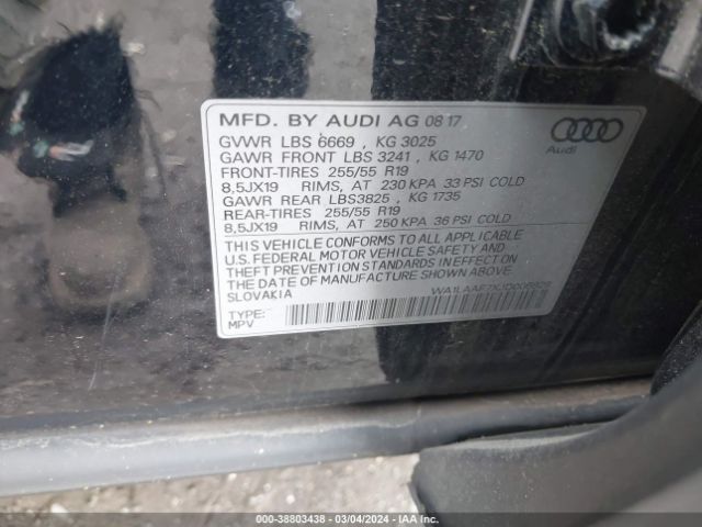 Photo 8 VIN: WA1LAAF7XJD006929 - AUDI Q7 