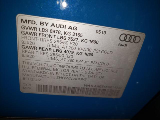 Photo 9 VIN: WA1LAAGE5KB014303 - AUDI E-TRON PRE 