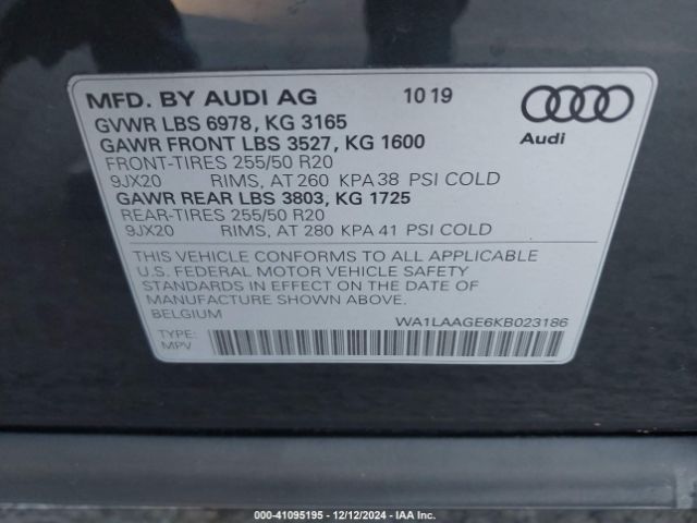 Photo 8 VIN: WA1LAAGE6KB023186 - AUDI E-TRON 