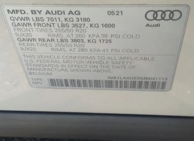 Photo 8 VIN: WA1LAAGEXMB041113 - AUDI E-TRON 