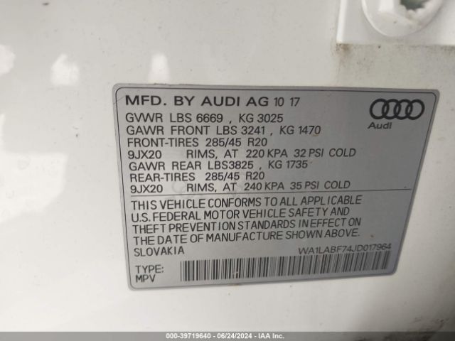 Photo 8 VIN: WA1LABF74JD017964 - AUDI Q7 