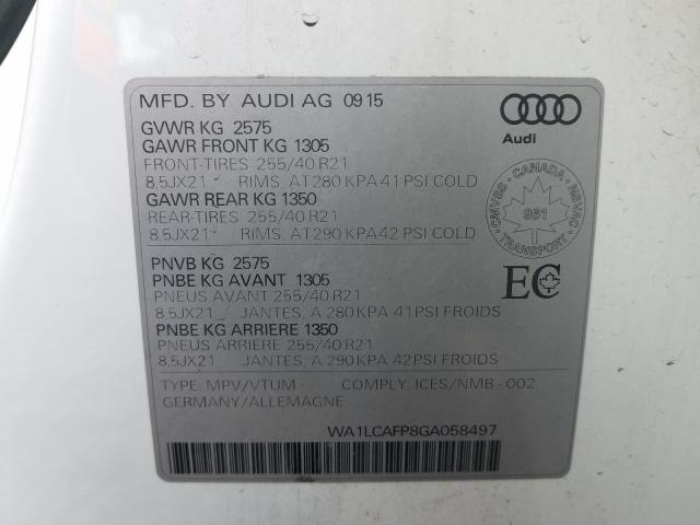 Photo 9 VIN: WA1LCAFP8GA058497 - AUDI SQ5 TECHNI 