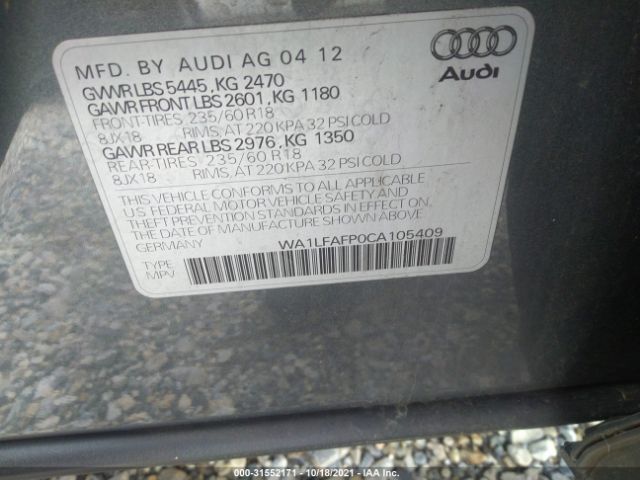 Photo 8 VIN: WA1LFAFP0CA105409 - AUDI Q5 