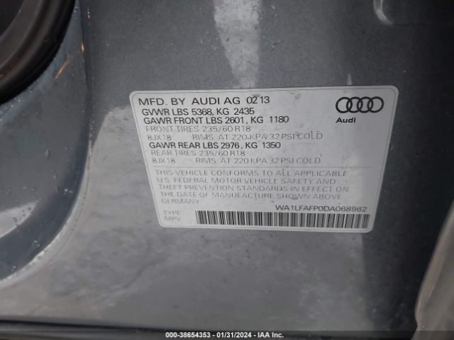 Photo 8 VIN: WA1LFAFP0DA068962 - AUDI Q5 