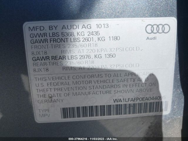 Photo 8 VIN: WA1LFAFP0EA044095 - AUDI Q5 