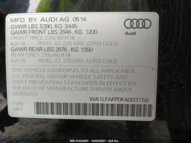 Photo 8 VIN: WA1LFAFP0FA003158 - AUDI Q5 