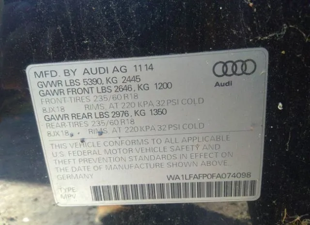 Photo 8 VIN: WA1LFAFP0FA074098 - AUDI Q5 