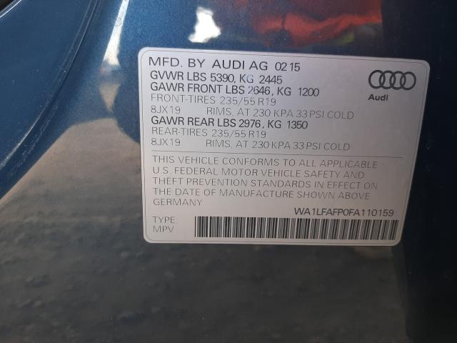 Photo 9 VIN: WA1LFAFP0FA110159 - AUDI Q5 PREMIUM 