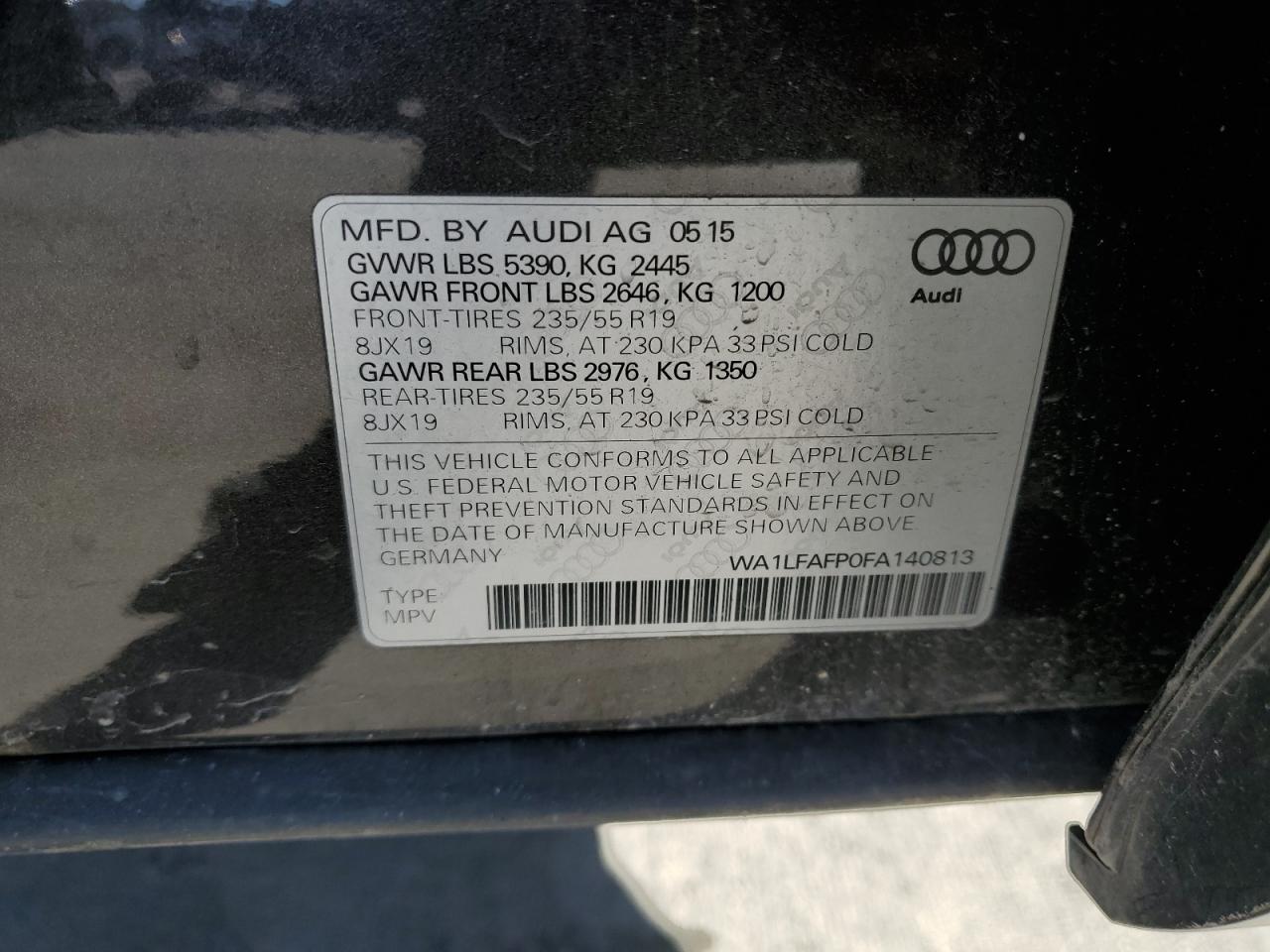 Photo 13 VIN: WA1LFAFP0FA140813 - AUDI Q5 