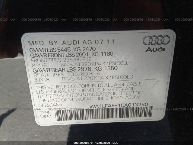 Photo 8 VIN: WA1LFAFP1CA013290 - AUDI Q5 