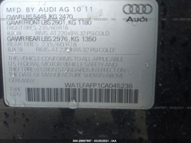 Photo 8 VIN: WA1LFAFP1CA045236 - AUDI Q5 