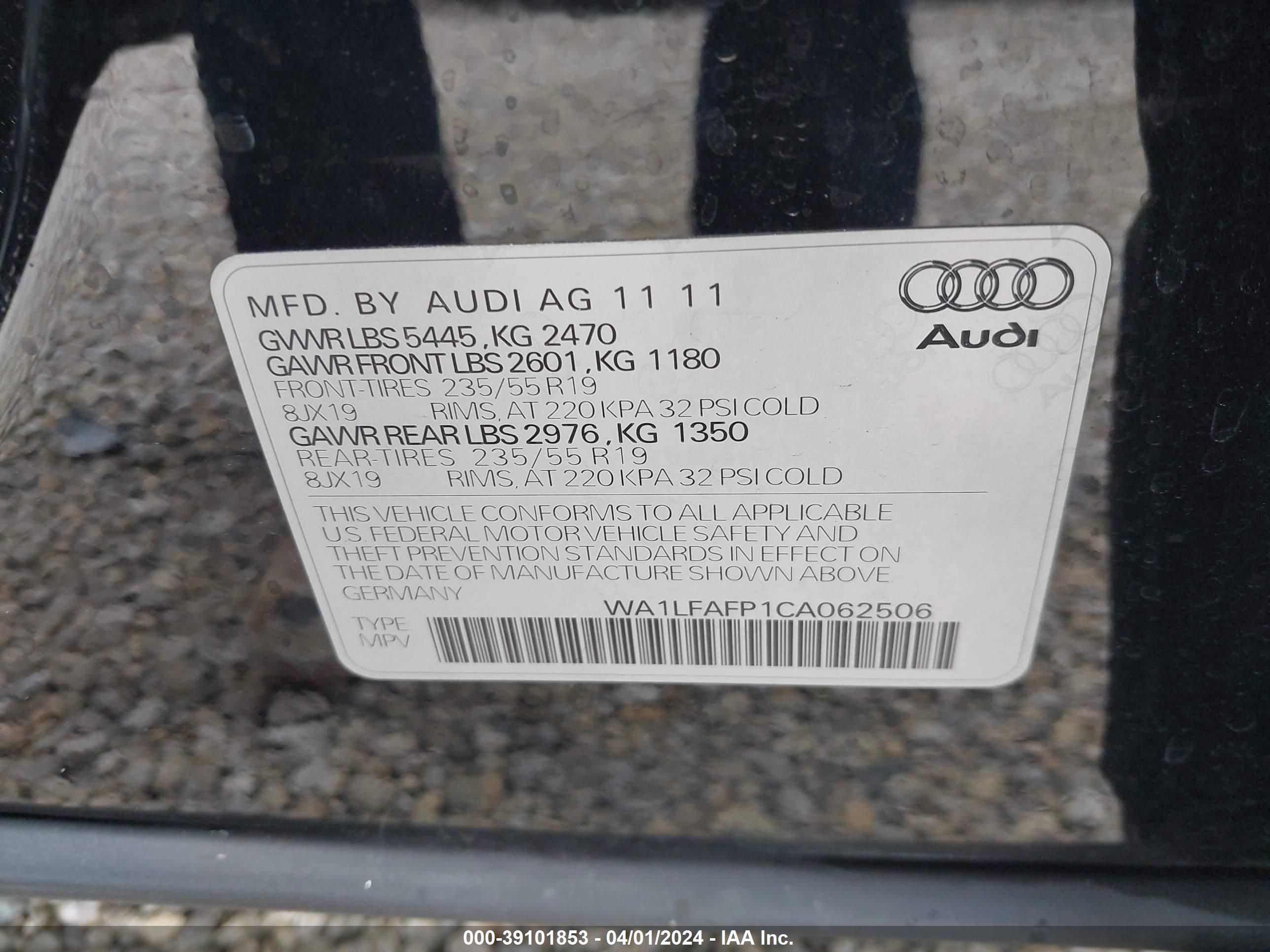 Photo 8 VIN: WA1LFAFP1CA062506 - AUDI Q5 