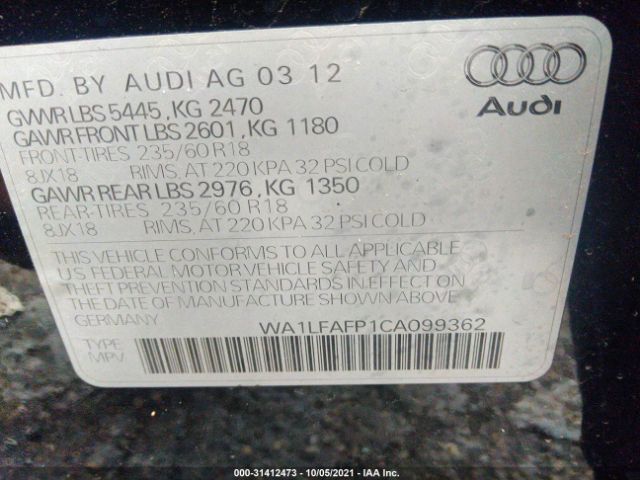 Photo 8 VIN: WA1LFAFP1CA099362 - AUDI Q5 