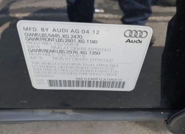 Photo 8 VIN: WA1LFAFP1CA105810 - AUDI Q5 