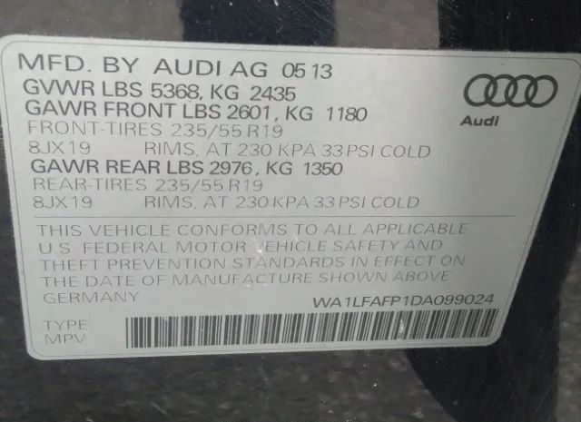 Photo 8 VIN: WA1LFAFP1DA099024 - AUDI Q5 