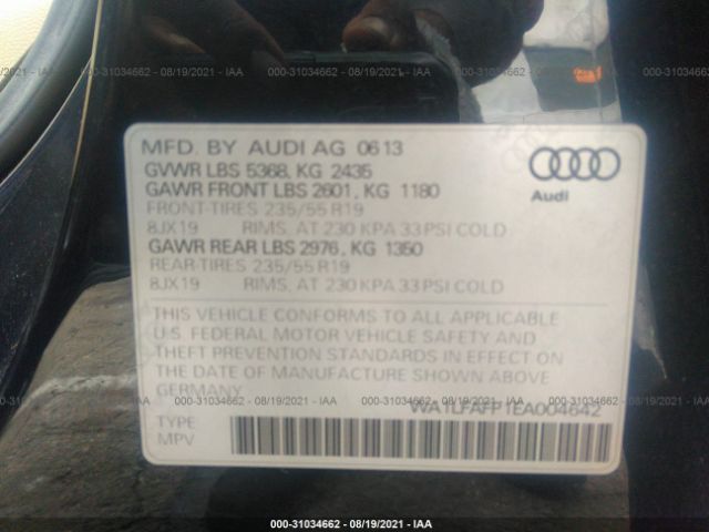 Photo 8 VIN: WA1LFAFP1EA004642 - AUDI Q5 