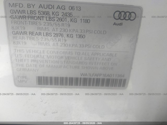 Photo 8 VIN: WA1LFAFP1EA011364 - AUDI Q5 