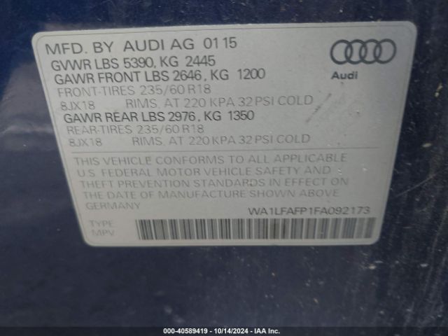 Photo 8 VIN: WA1LFAFP1FA092173 - AUDI Q5 