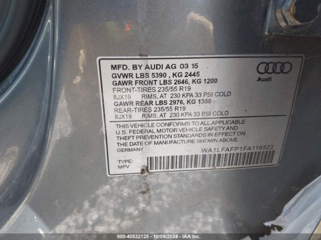 Photo 8 VIN: WA1LFAFP1FA116522 - AUDI Q5 