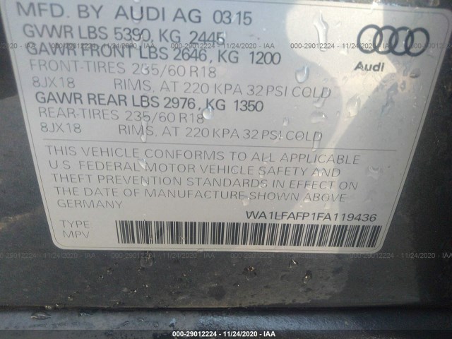 Photo 8 VIN: WA1LFAFP1FA119436 - AUDI Q5 