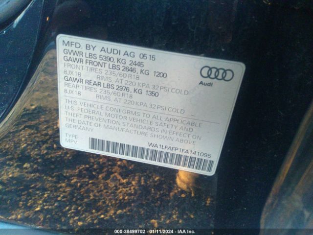 Photo 8 VIN: WA1LFAFP1FA141095 - AUDI Q5 