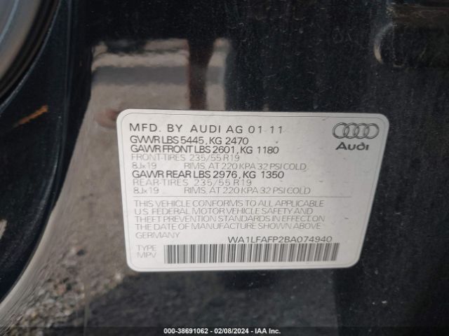 Photo 8 VIN: WA1LFAFP2BA074940 - AUDI Q5 