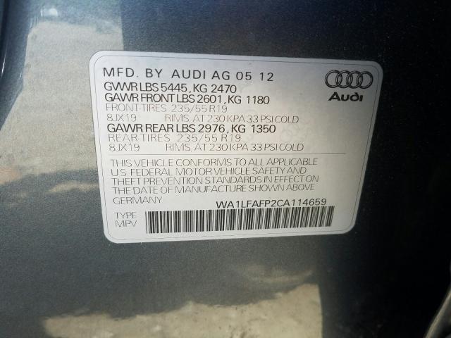 Photo 9 VIN: WA1LFAFP2CA114659 - AUDI Q5 